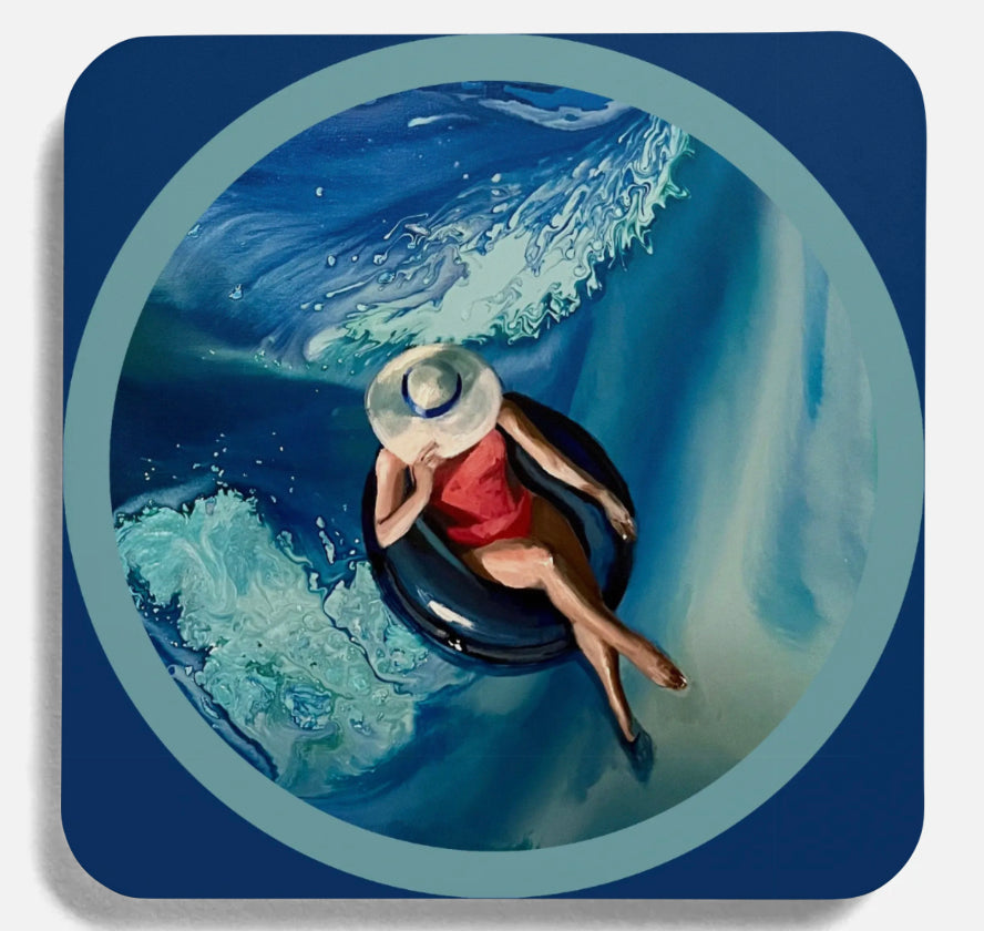 Floating Lady Red Suit/Wave Coaster