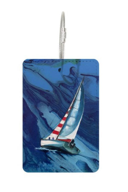 Red/White Sail Travel Tag