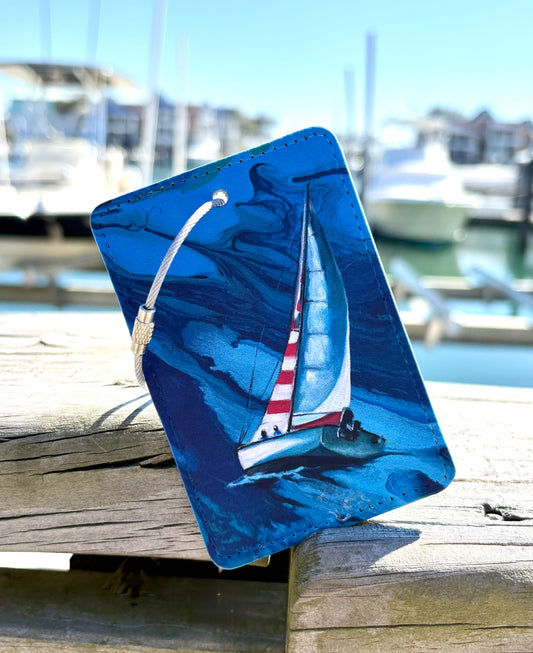 Red/White Sail Travel Tag