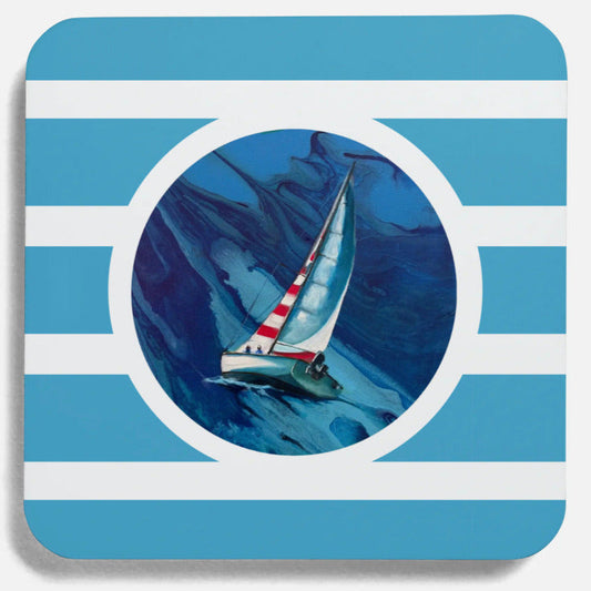 Red/White Sail Coaster